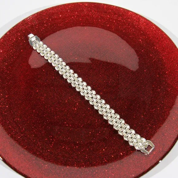 Vintage Napier Silver Tone Panther Link Bracelet - Picture 3 of 6